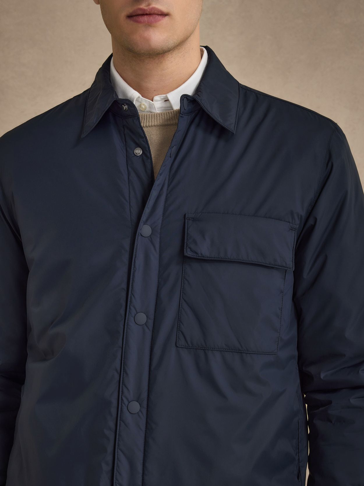 Navy Blue Padded Overshirt - Men