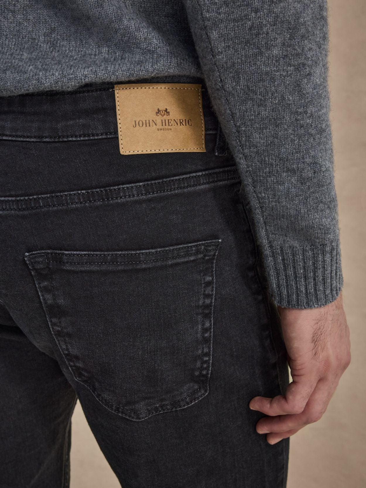 Black Jeans - Cotton Stretch Slim Fit - Buy online