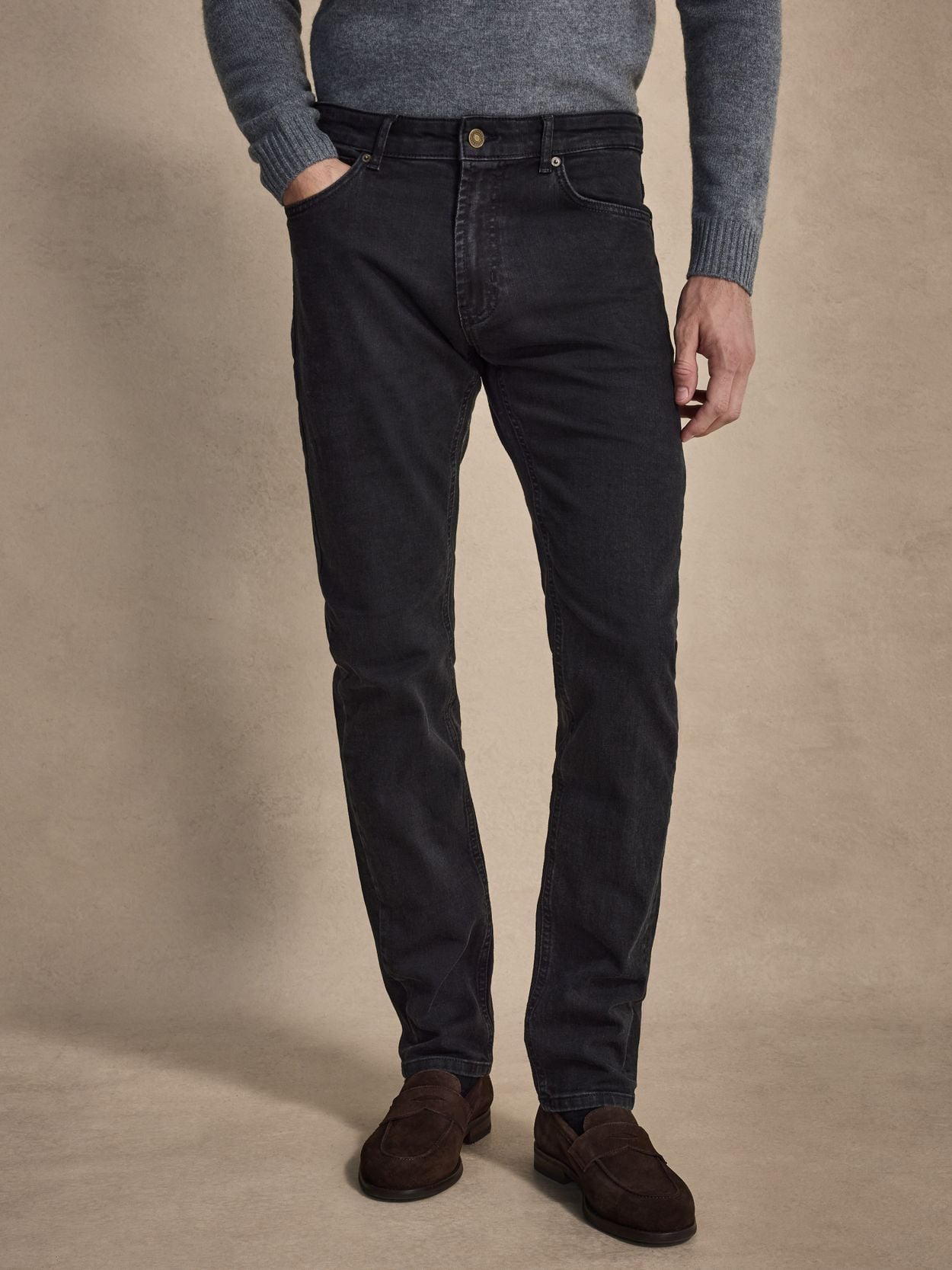 Black Jeans - Cotton Stretch Slim Fit - Buy online