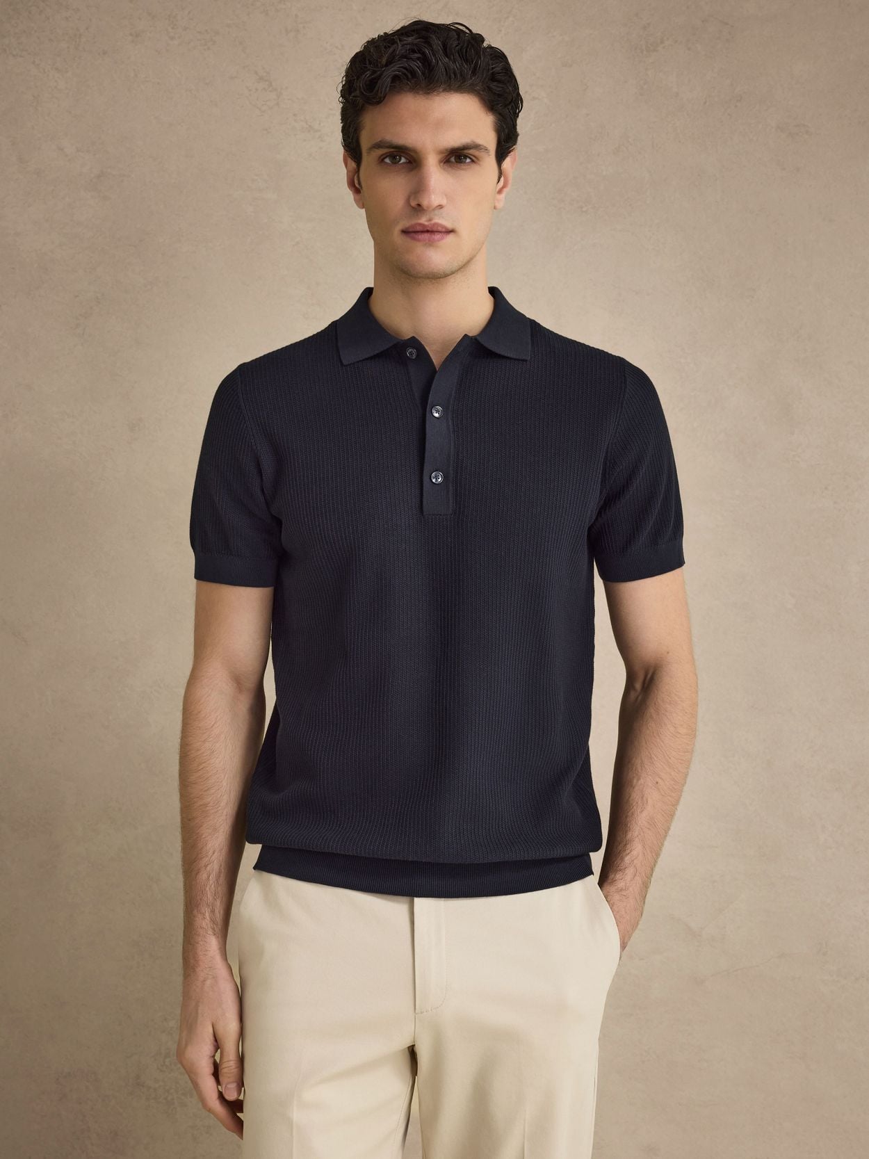 John Henric - Navy Blue Polo Shirt - S