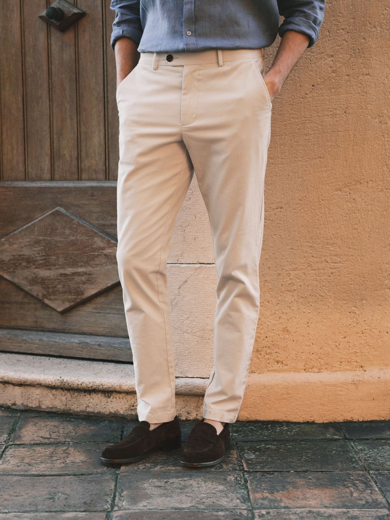 slim fit dress chinos Ankle Length Slim Fit Dress Pants | Streets of Seoul main image 1