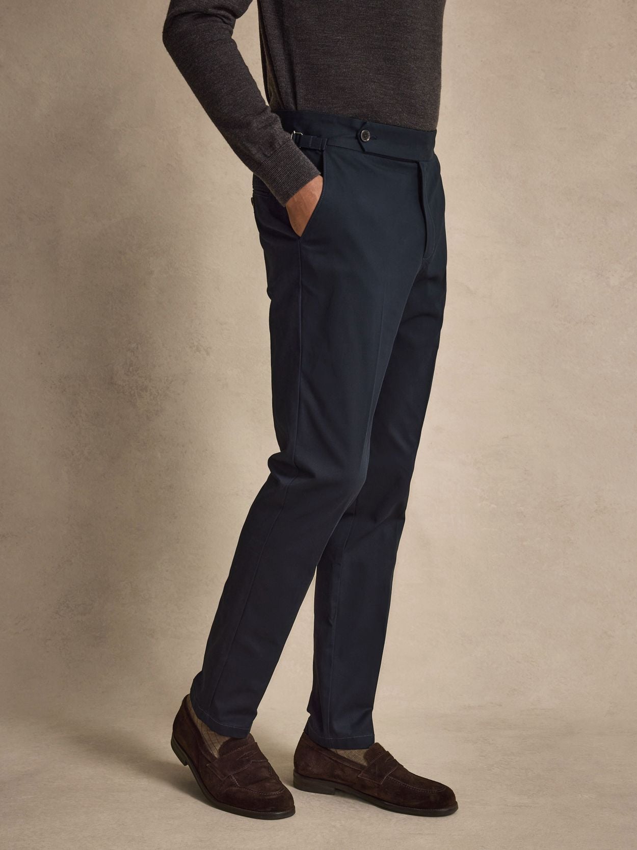 Navy Blue Chinos Slim Fit - Cotton Stretch Slim Fit - Buy online | John  Henric