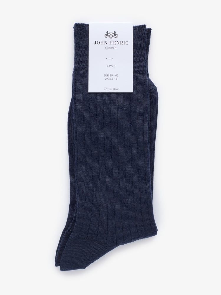 Navy Blue Ribbed Socks