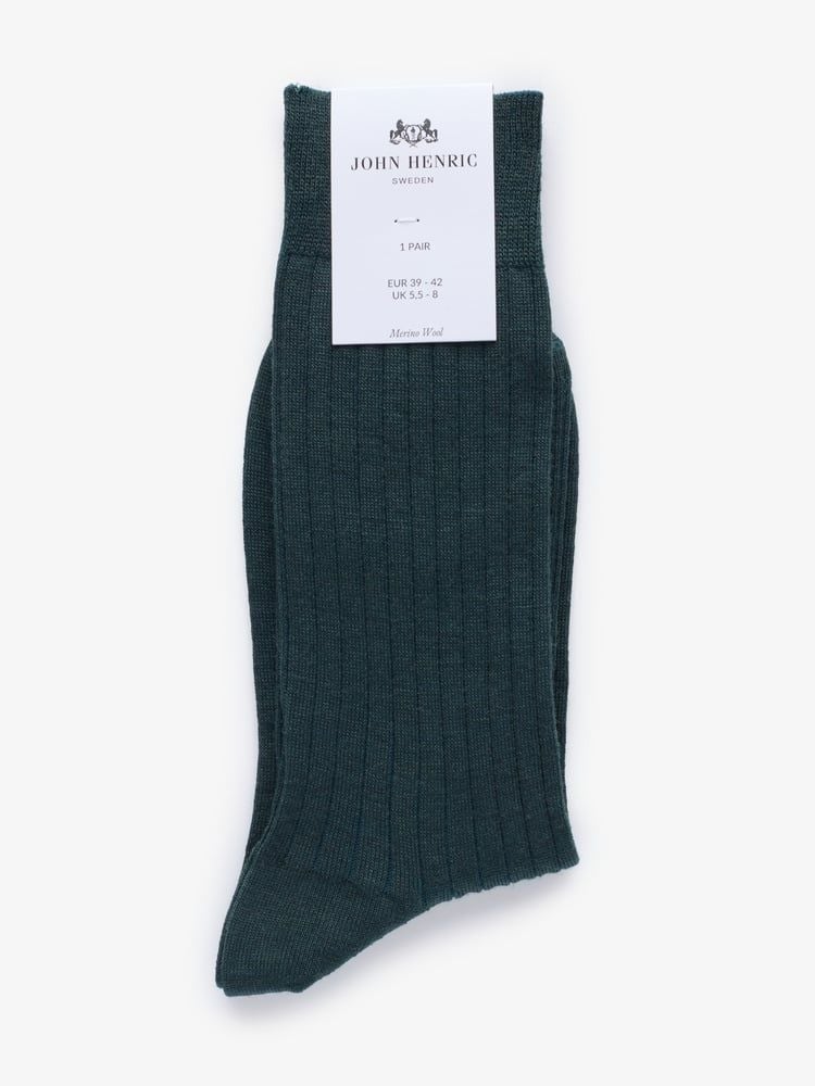 Dark Green Ribbed Socks