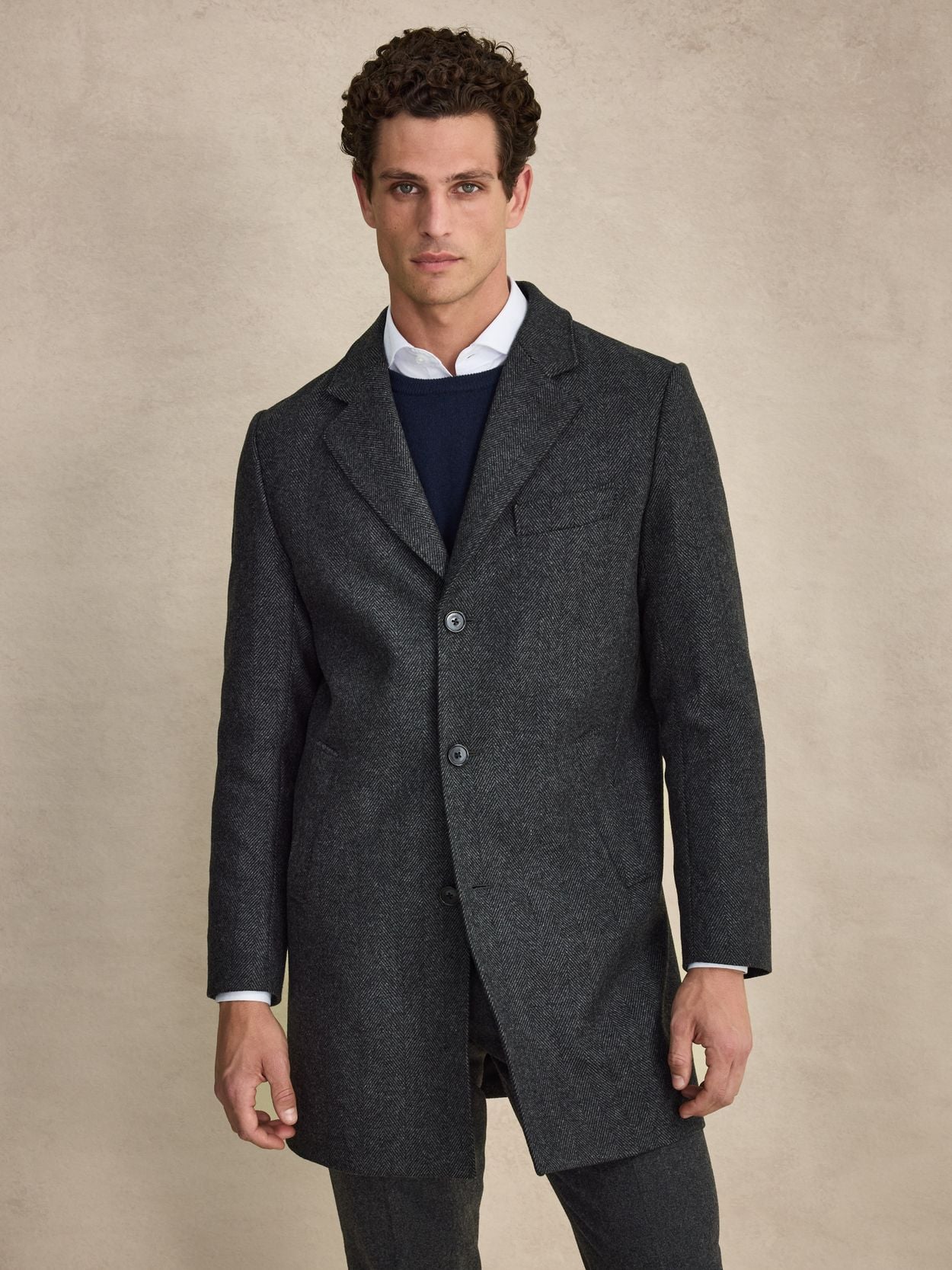 Wool Herringbone Coat - Buy online | John Henric