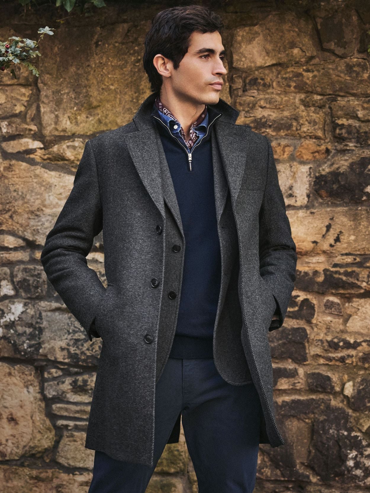Wool Herringbone Coat - Buy online | John Henric