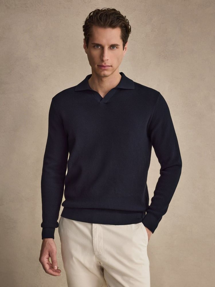 Navy Blue Sweater - Cotton Crew Neck - Buy online | John Henric