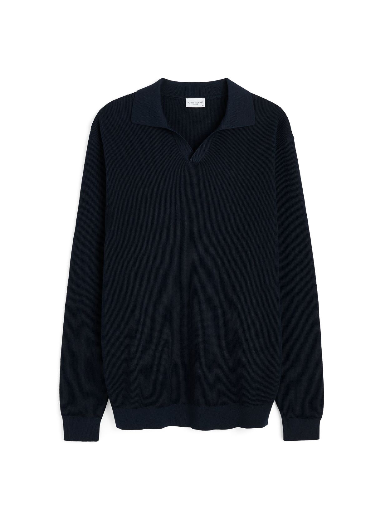 Navy Blue Polo Sweater - Cotton V-Neck - Buy online | John Henric
