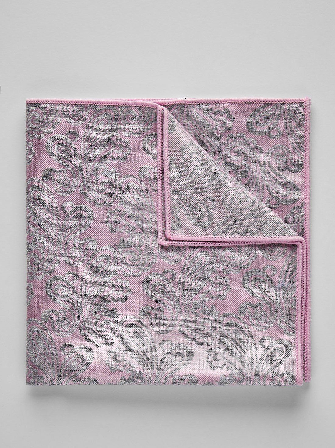 Pink Pocket Square Paisley