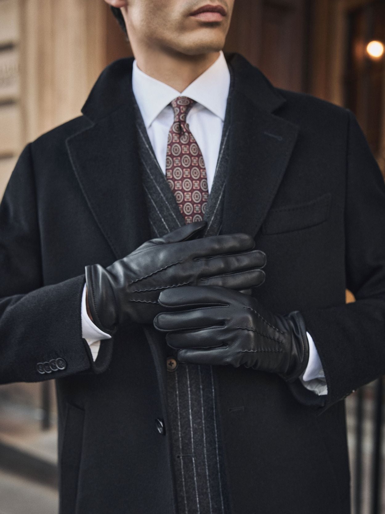 Black Leather Gloves - Men's leather gloves - Buy online | John Henric