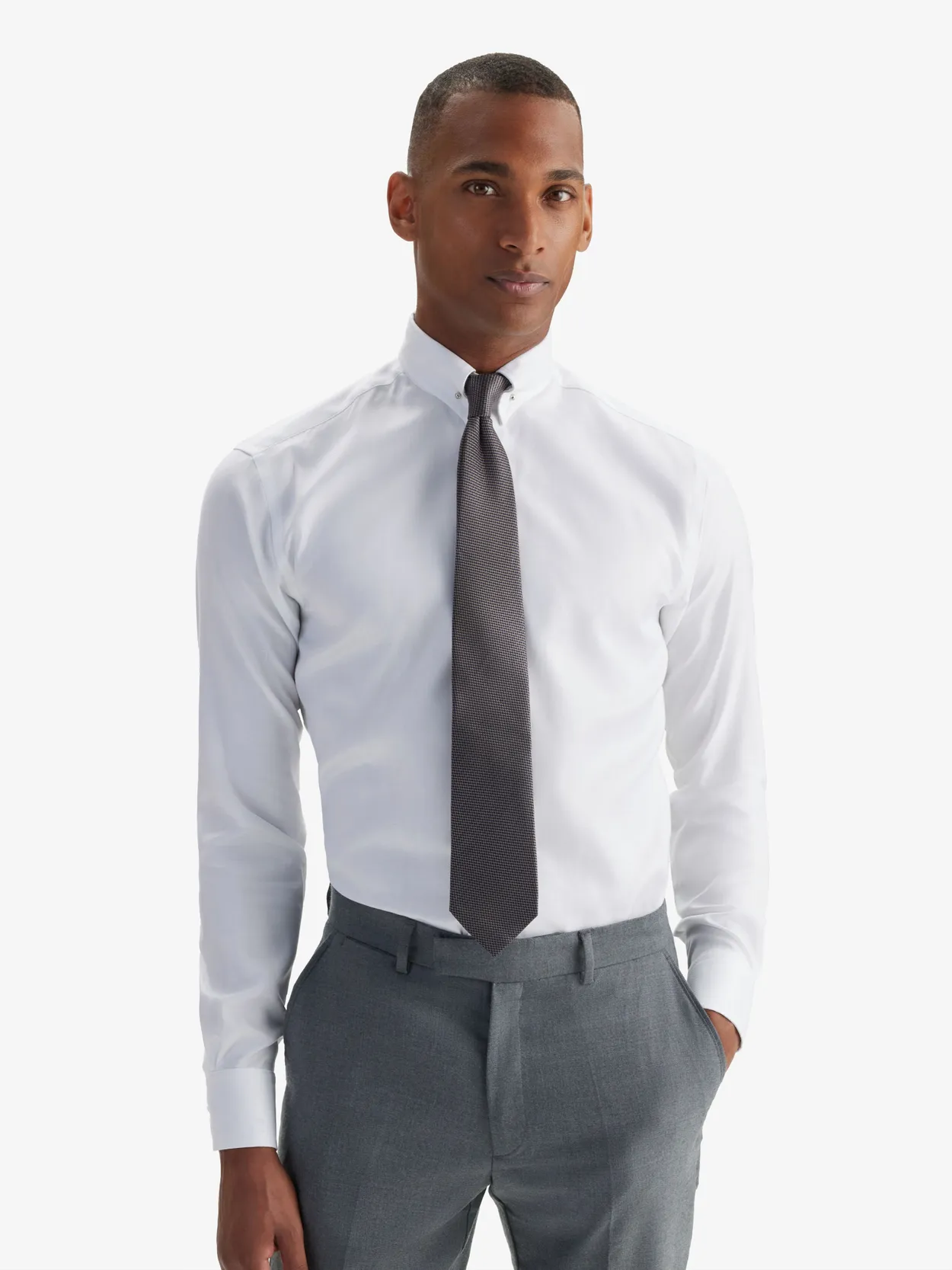 White Pin Collar Shirt