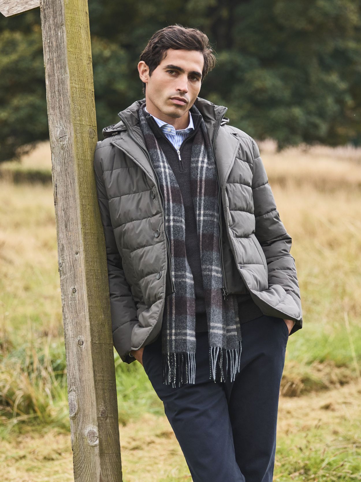 Brown & Grey Winter Scarf - Wool - Buy online | John Henric
