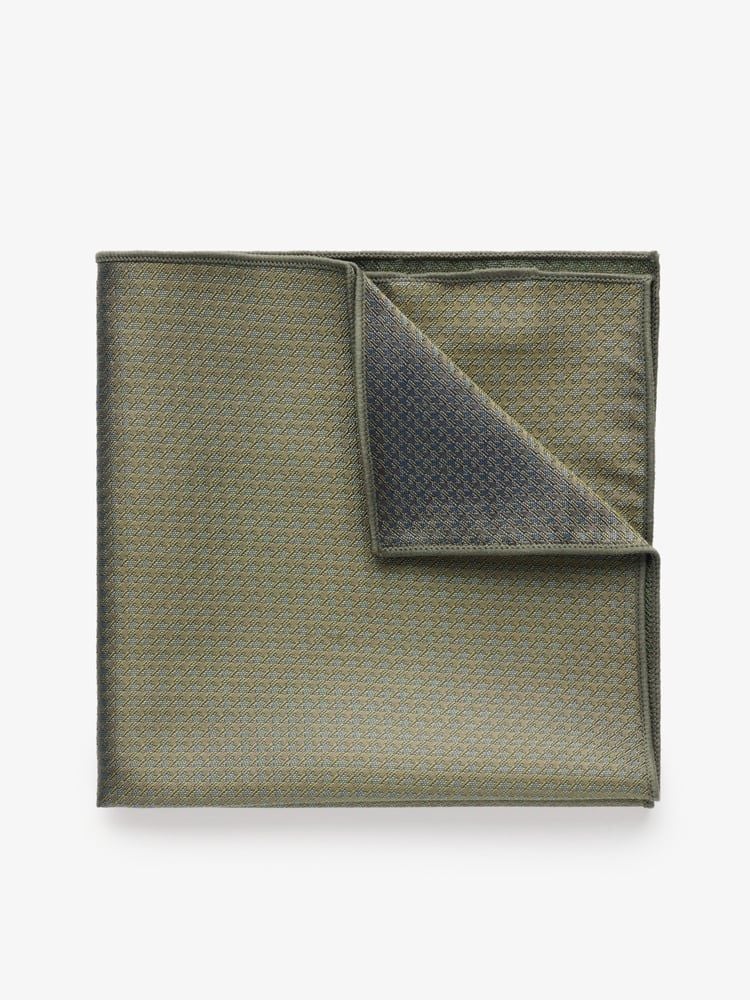 Green Houndstooth Pocket Square