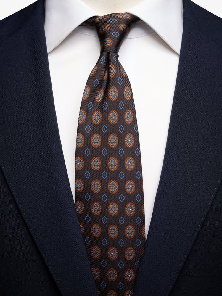 Cravate Pour Homme Marron Umo Lorenzo - Occasion, Uni, Nœud Prêt, Bon état Général
