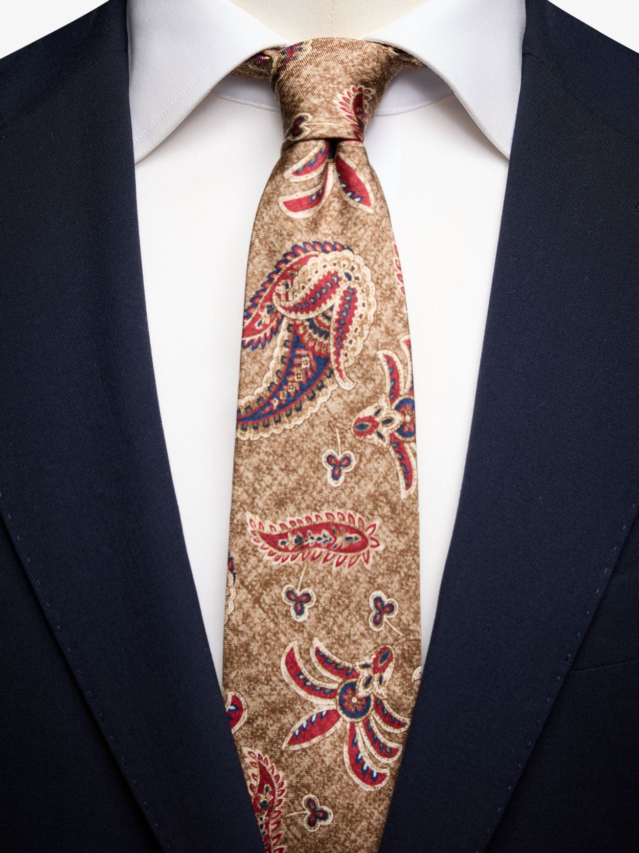 Brown Tie - Silk Paisley - Buy online | John Henric display picture 1