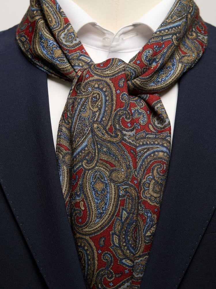 Black Scarf - Wool Paisley - Buy online | John Henric