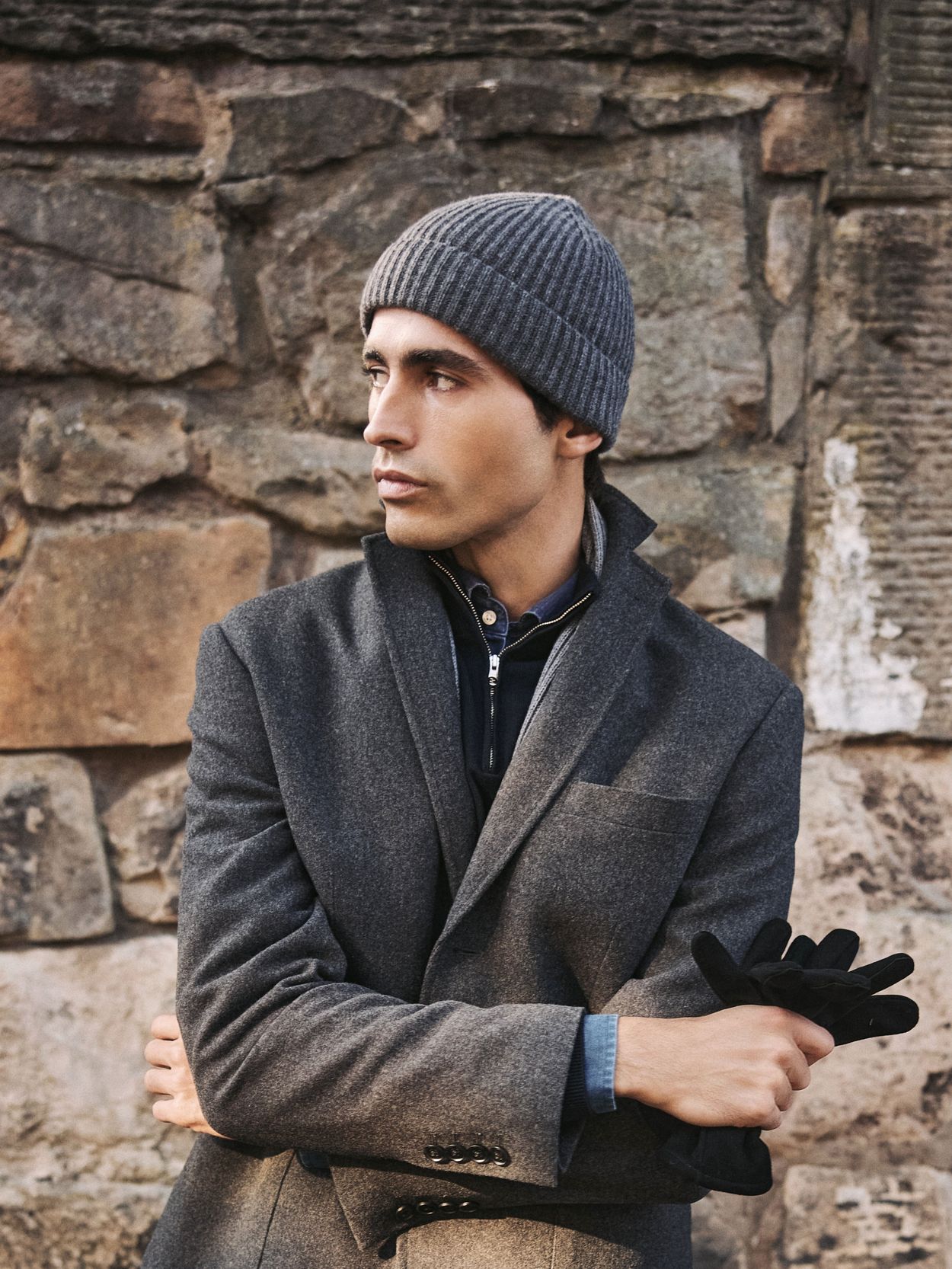 Mid Grey Beanie - Men's wool cashmere beanies - Buy online | John
