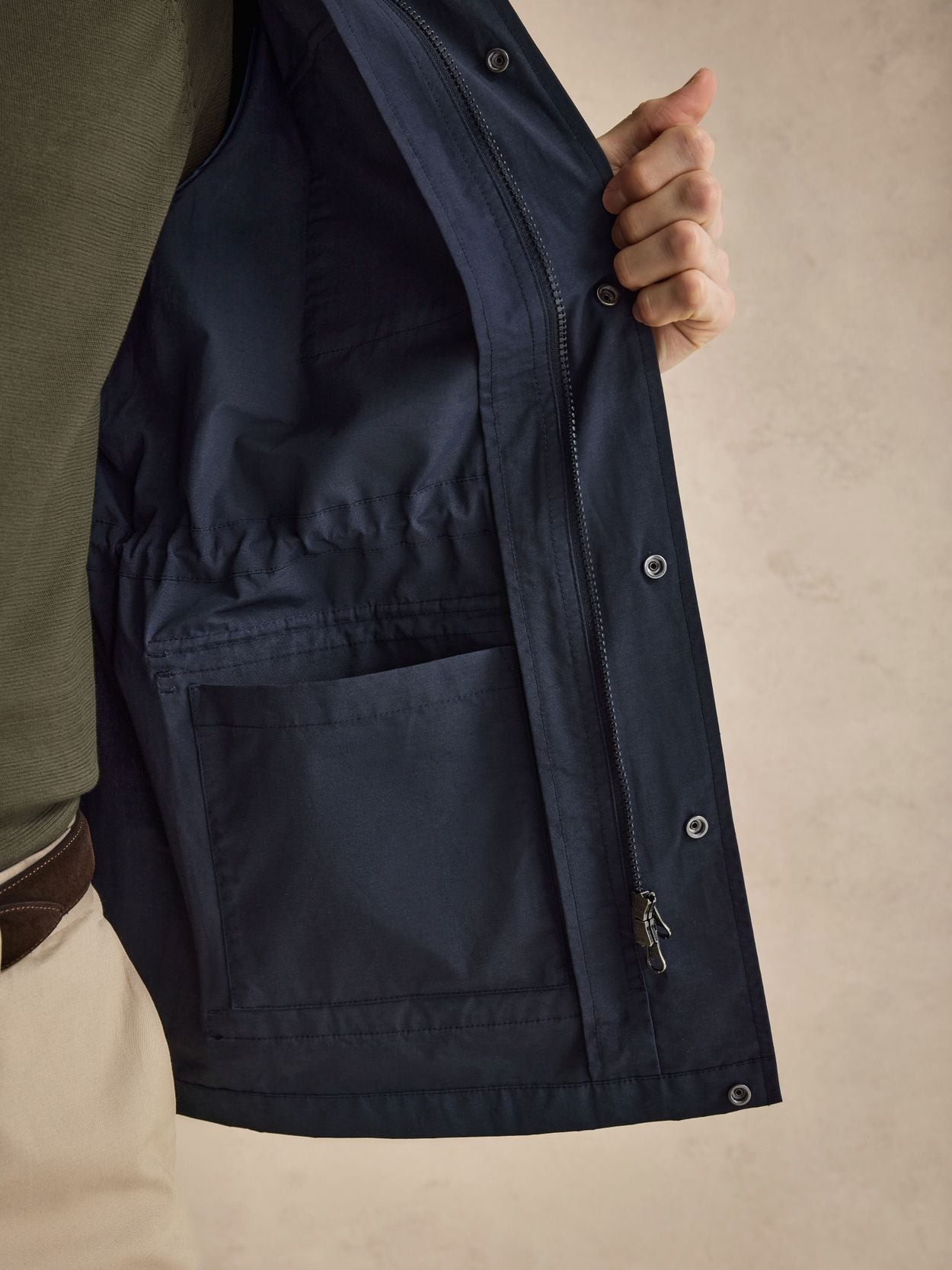 Navy Blue Field Jacket - Cotton Mix - Buy online | John Henric