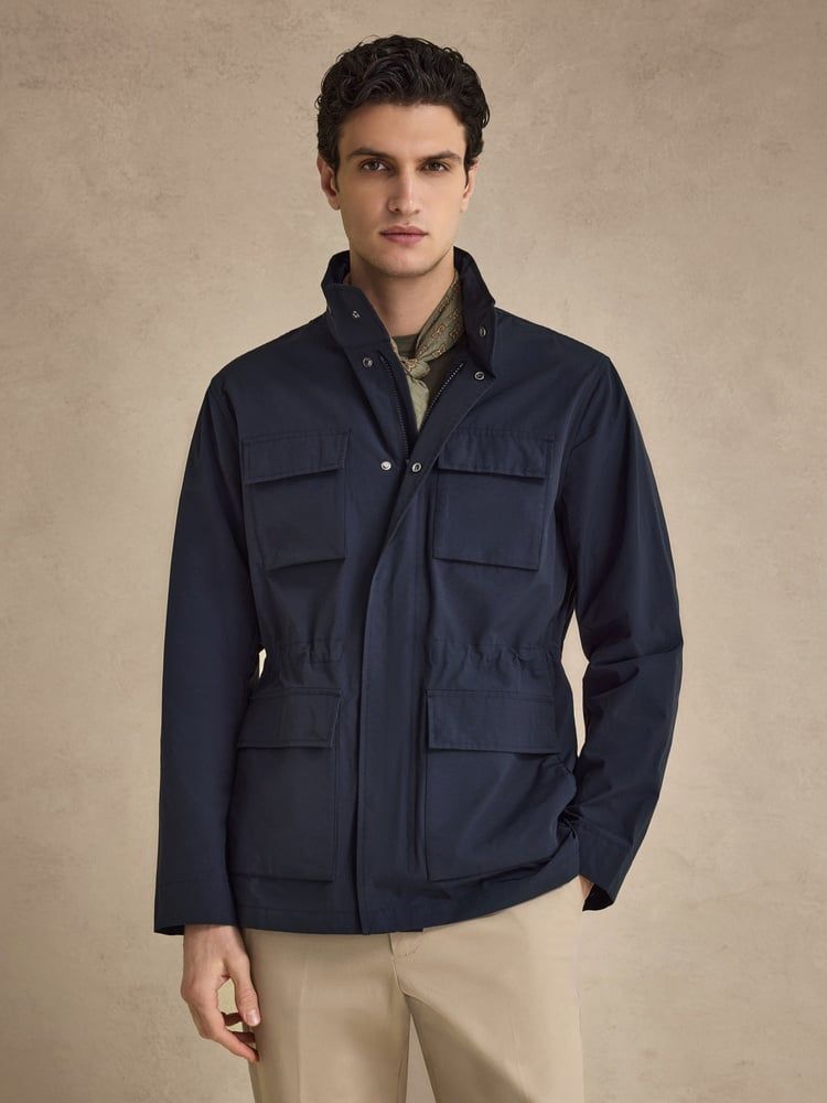 Marineblaue Field Jacket