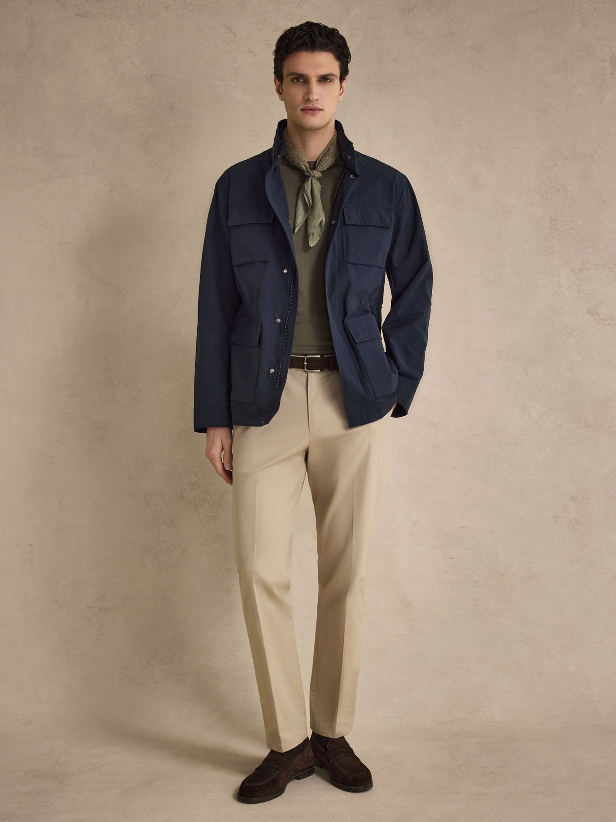 Navy Blue Field Jacket - Cotton Mix - Buy online | John Henric