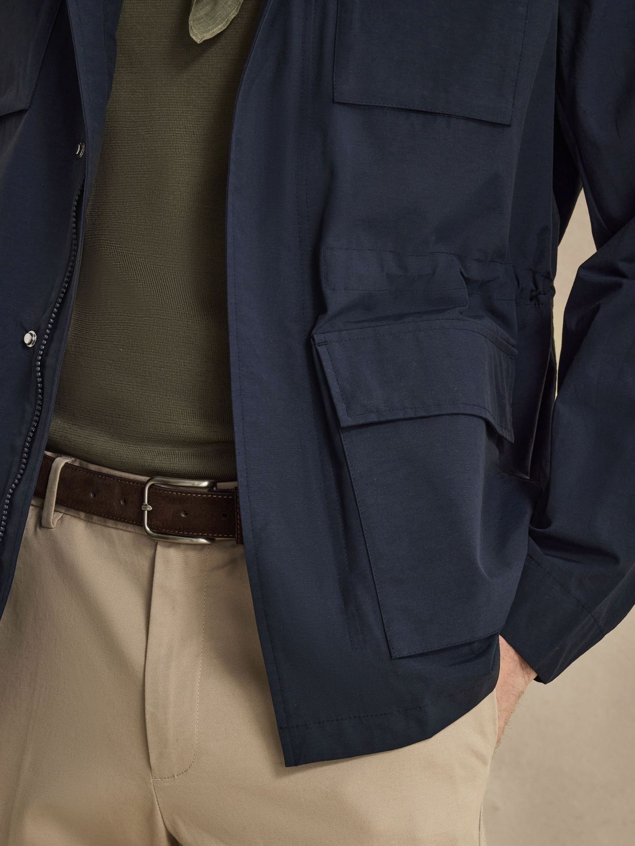 Navy Blue Field Jacket - Cotton Mix - Buy online | John Henric