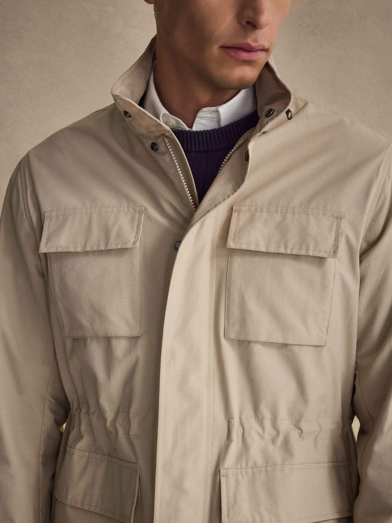 Beige Field Jacket - Cotton Mix - Buy online | John Henric
