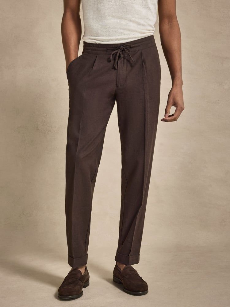 Dark Brown Linen Trousers