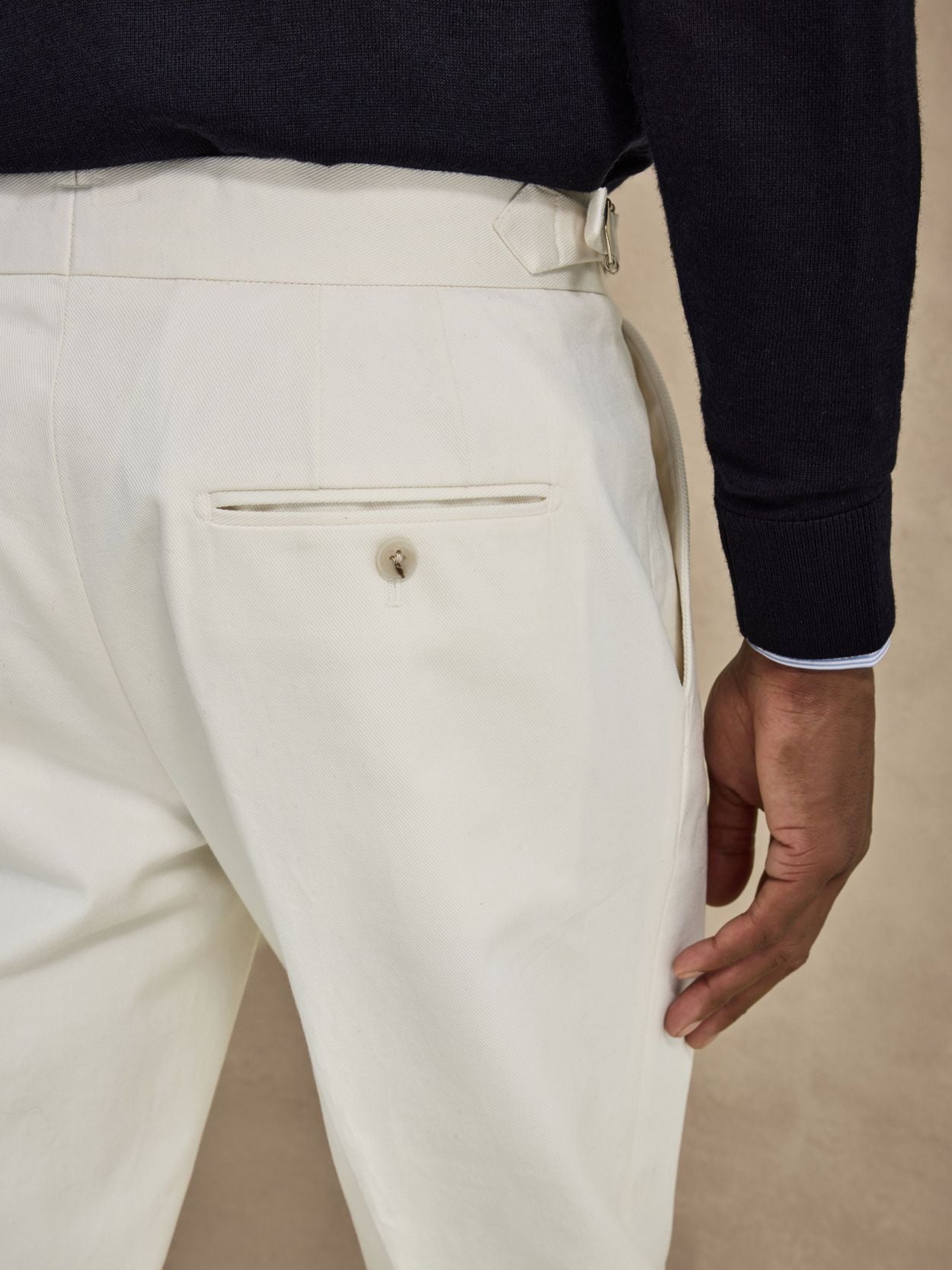 Sand Dress Trousers - Cotton Stretch Tailored Fit - Buy online