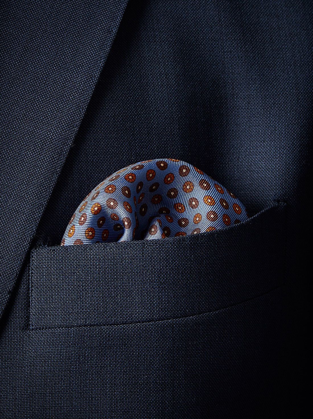 Light Blue Pocket Square Motif 