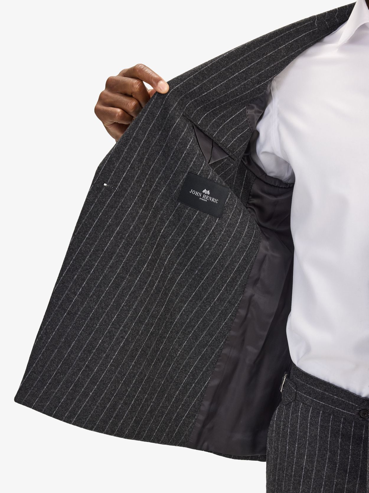 Image number 6 for product Grå Nålestripet Dress