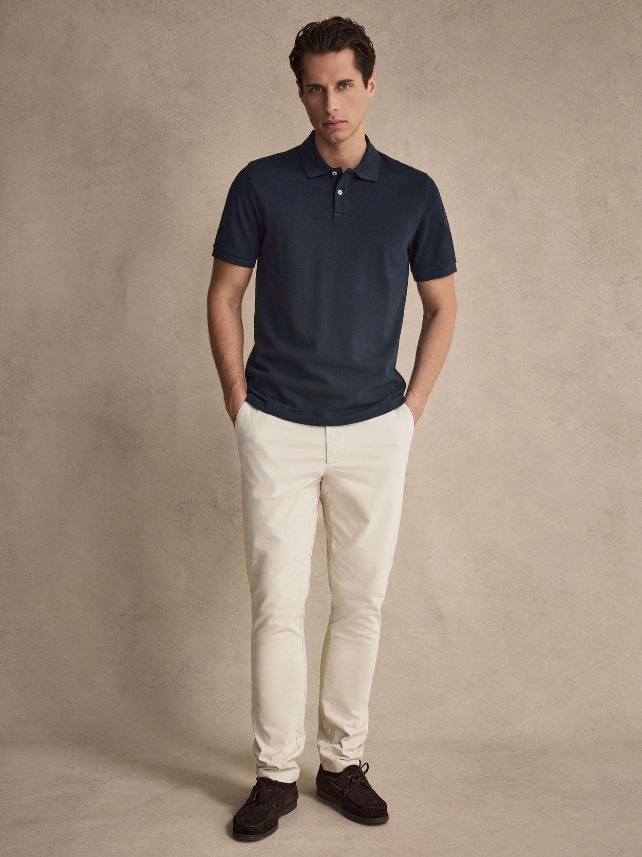 polo blue dress shirt Twillory Men's Short Sleeve Button Down Polo - BLUE - Tailored Fit, Moisture-Wicking