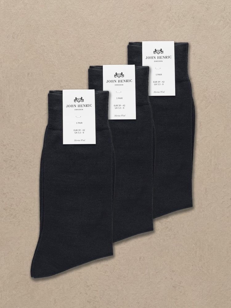 3-pack Black Socks Merino