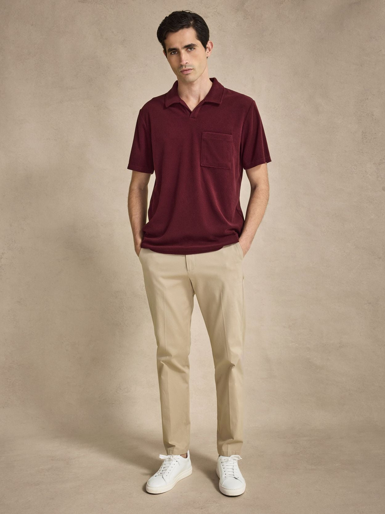 burgundy polo dress shirt Athletic Fit Polo Shirt In Burgundy