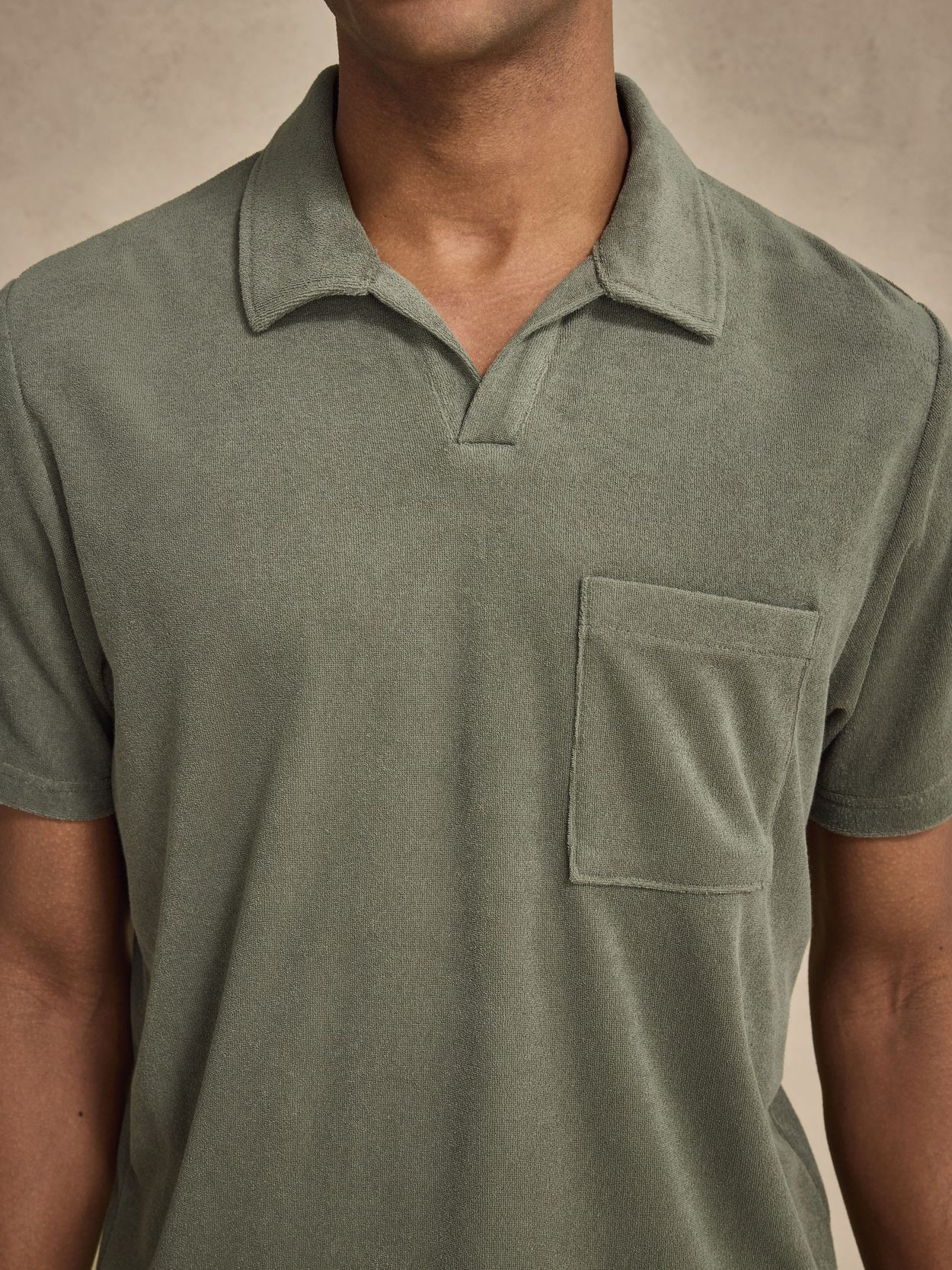 Green Polo Shirt - Terry Open Collar - Buy online | John Henric