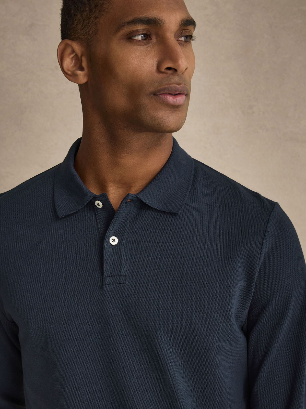 navy polo dress shirt Custom Fit Men's - Navy