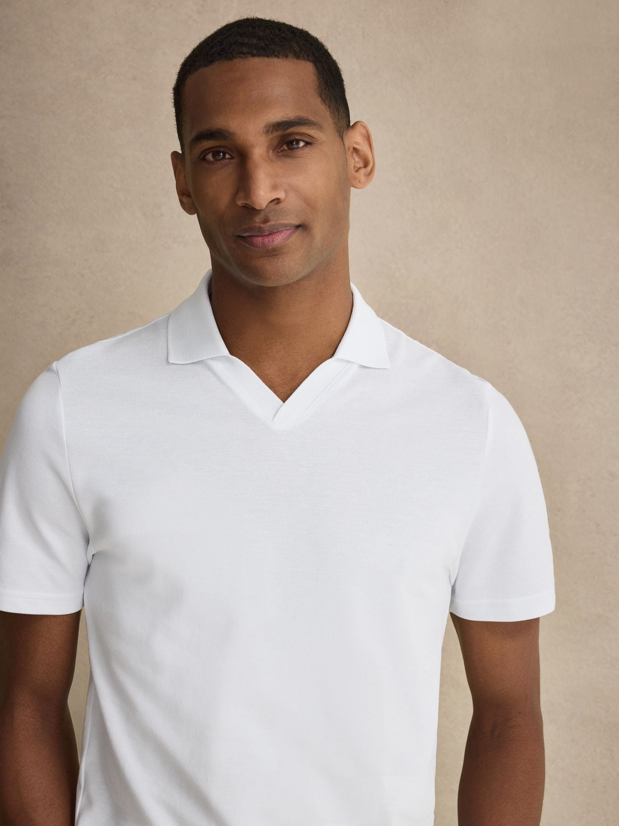 White Polo Shirt - Cotton V-Neck - Buy online | John Henric