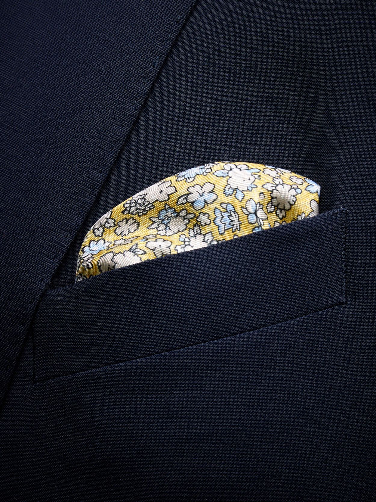 Pochette De Costume Homme En Pure Soie Italienne - Tony & Paul - Motif Cercles Jaunes