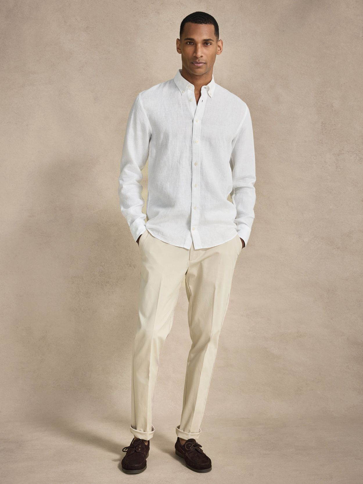 slim linen cotton dress shirt Banana Republic Men's Slim-Fit Linen-Cotton Dress Shirt White & Red Stripe Tall Size XL
