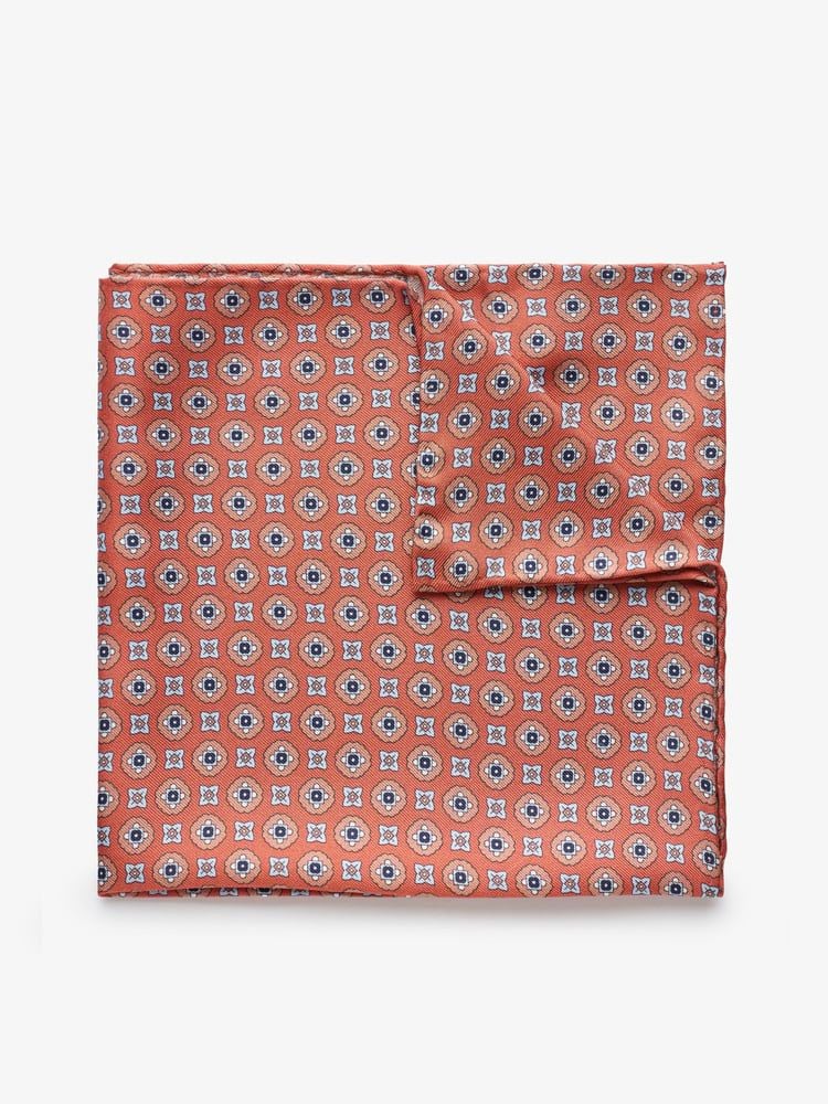 Mouchoir ou pochette de costume en soie vintage / Soie verte
