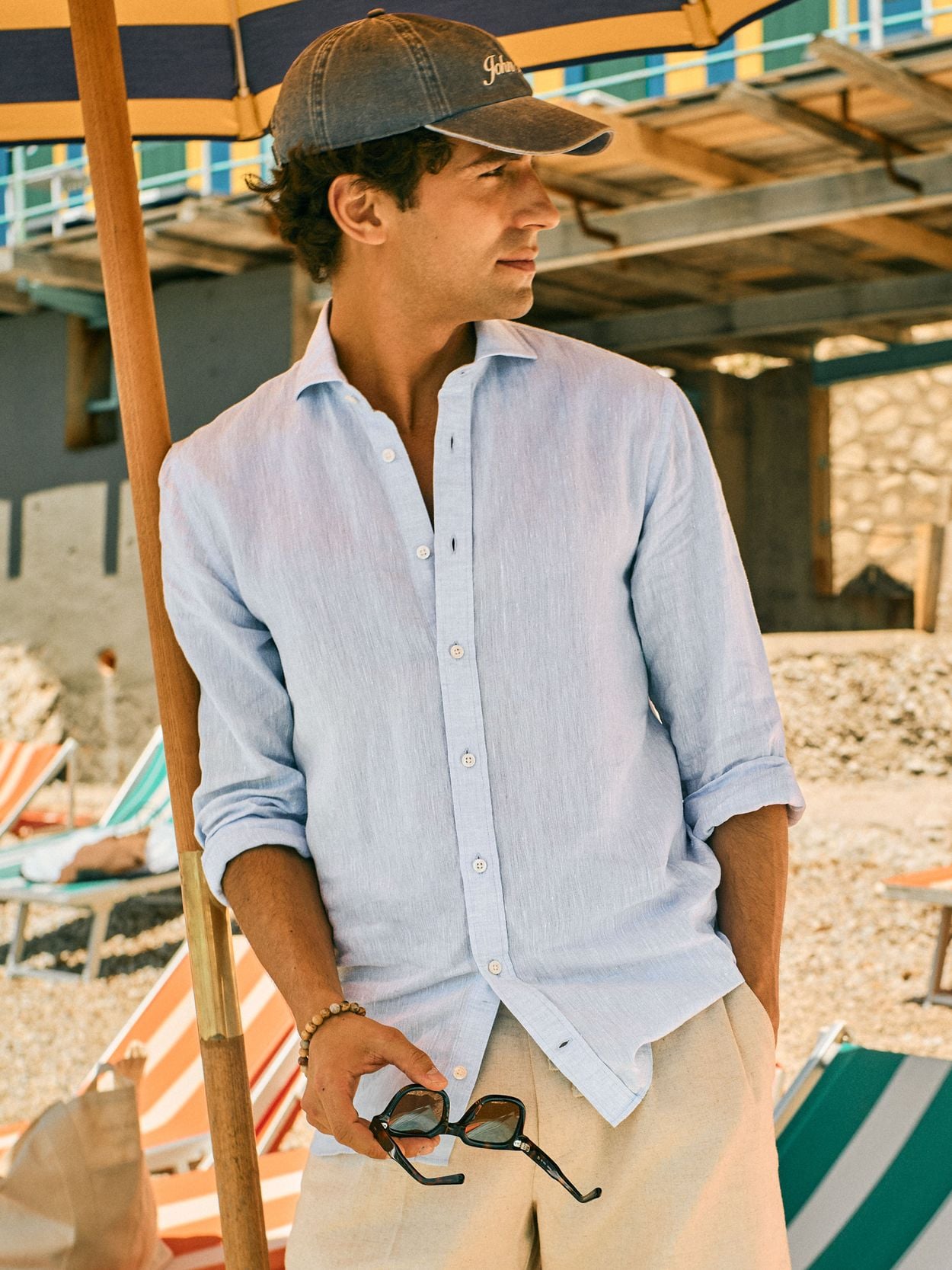 blue linen dress shirt Men's Linen Shirt Blue Melange Paul