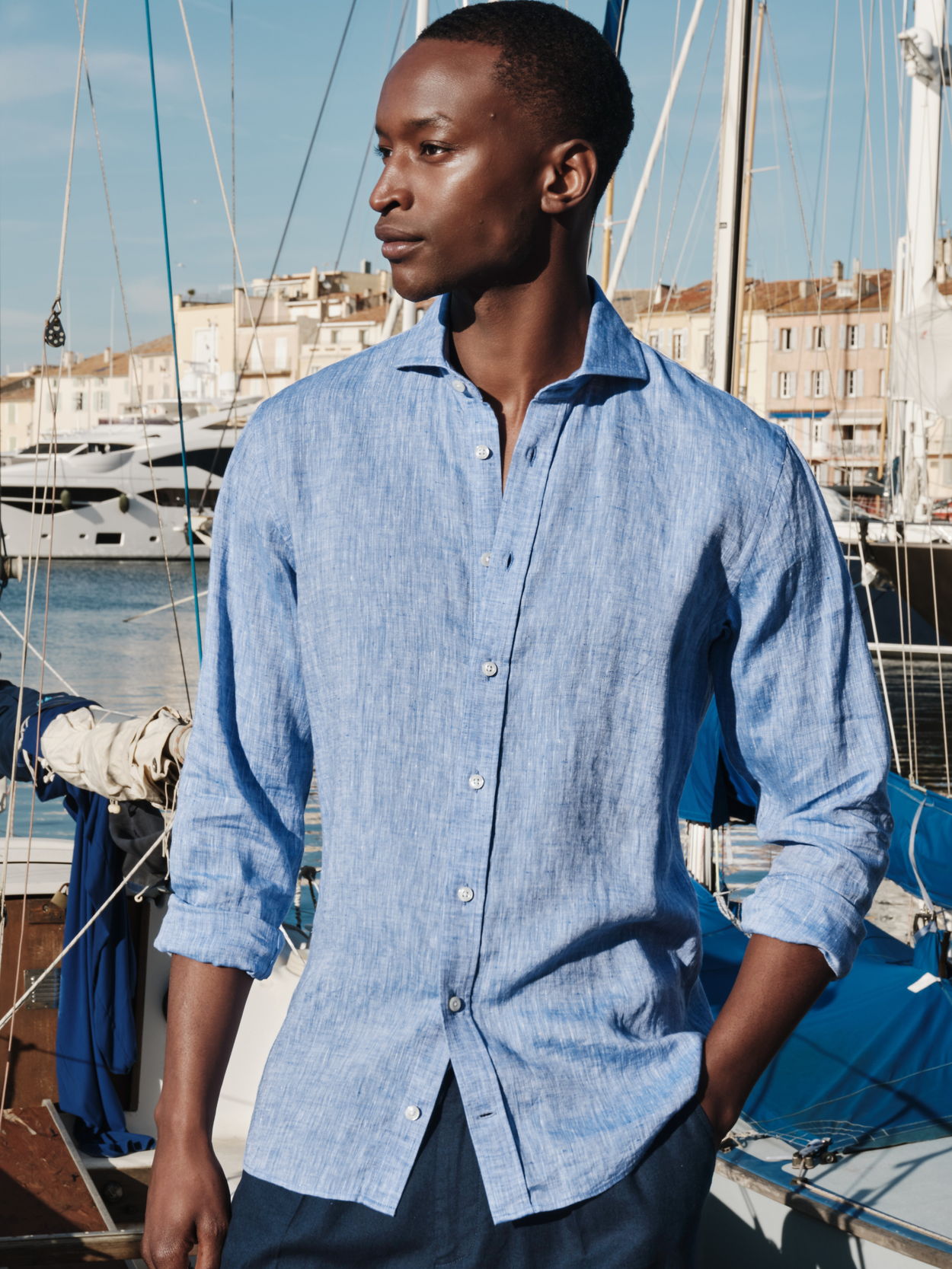 linen blue dress shirt SUITSUPPLY Light Blue Linen Shirt, Pure Linen, Size: XL-Long, Men's Shirts