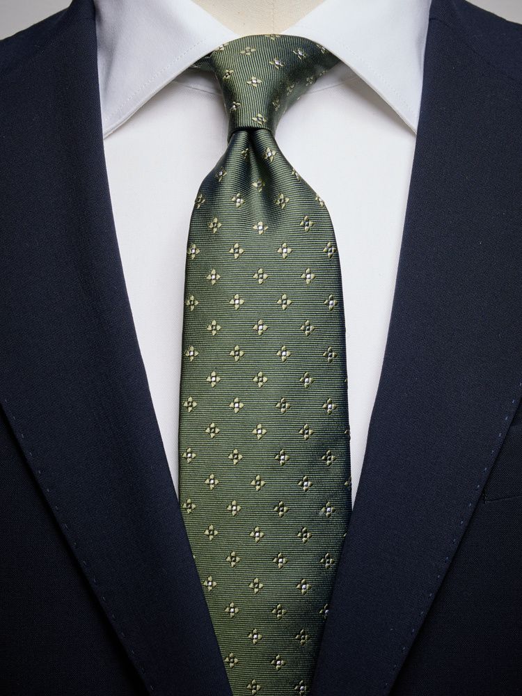 Olive Green Tie Floral - Men's floral ties - Buy online | John Henric