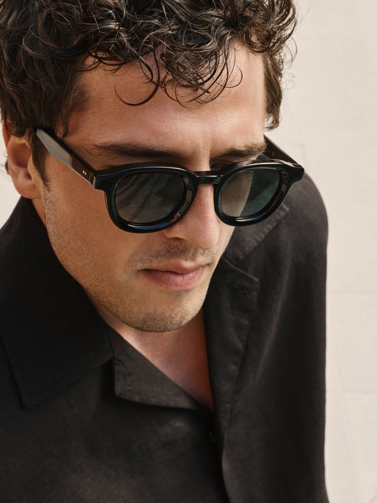 formal dress sunglasses Acetate And Titanium Round Sunglasses