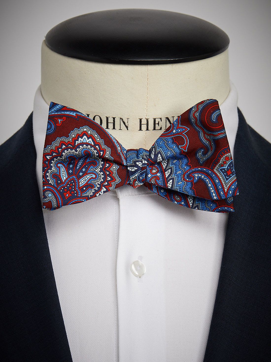 Burgundy Bow Tie Paisley