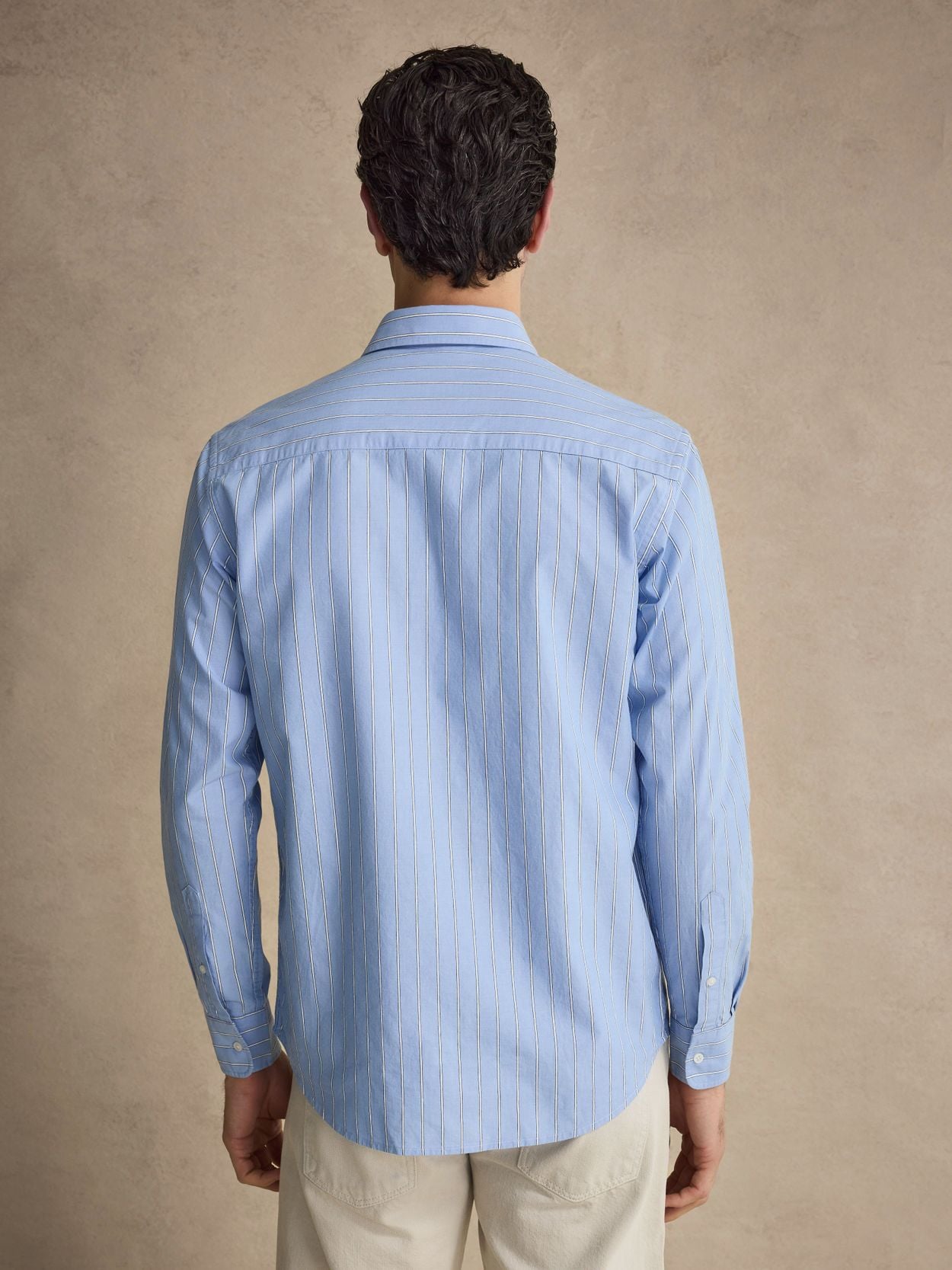 Light Blue Striped Shirt - Cotton Casual Fit - Buy online | John