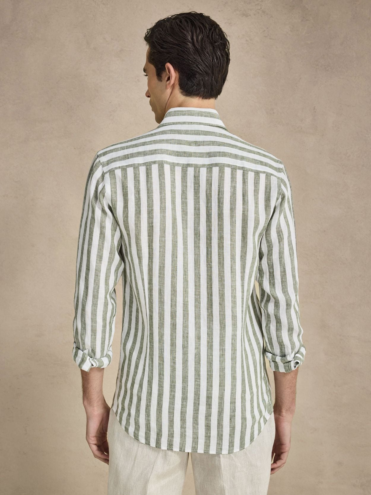 green ditsy print dress Mens Striped Light Green Formal Shirt main image 0