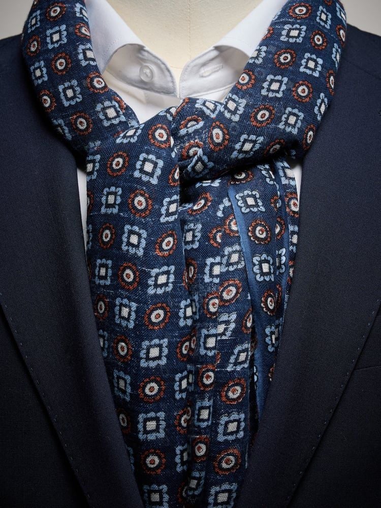 Blue Medallion Scarf