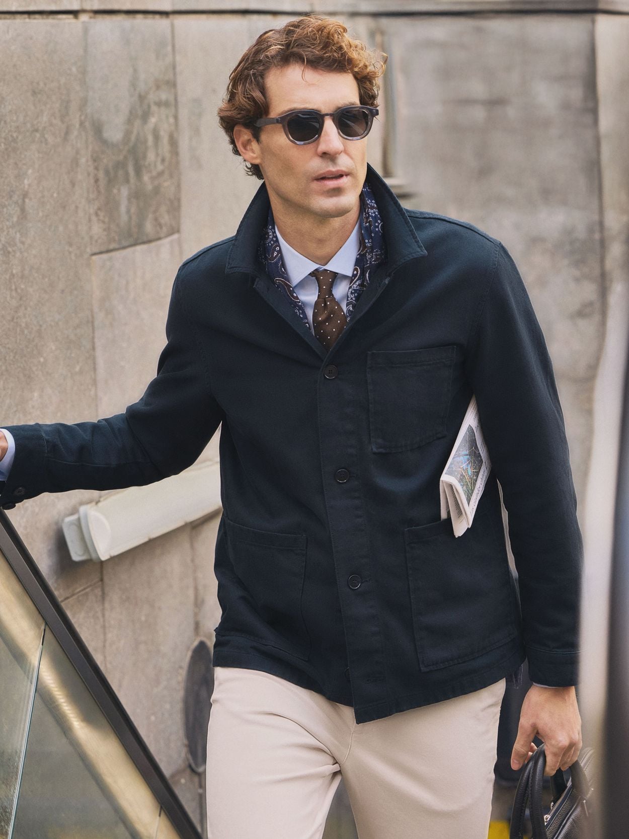 Navy Blue Overshirt - Cotton Twill - Buy online | John Henric