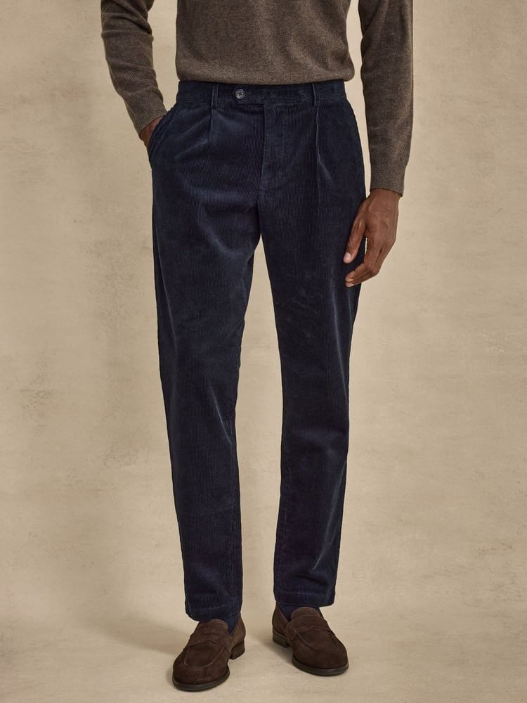 Navy Blue Corduroy Trousers