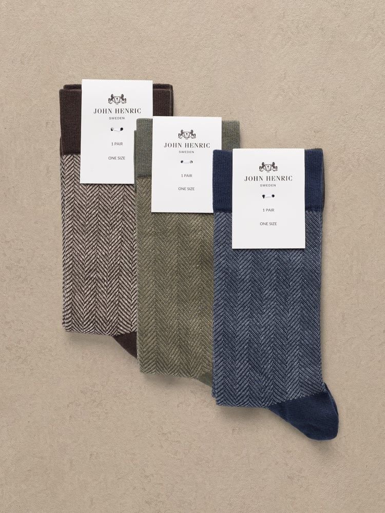 3-Pack Herringbone Socks